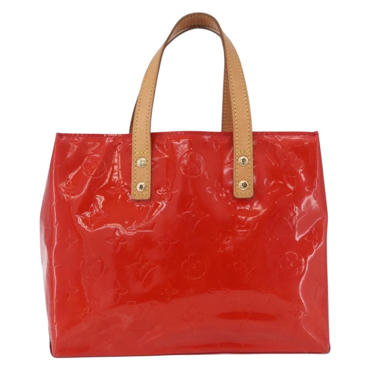 LOUIS VUITTON Monogram Vernis Reade PM Hand Bag Rouge M91088 LV Auth ka6098