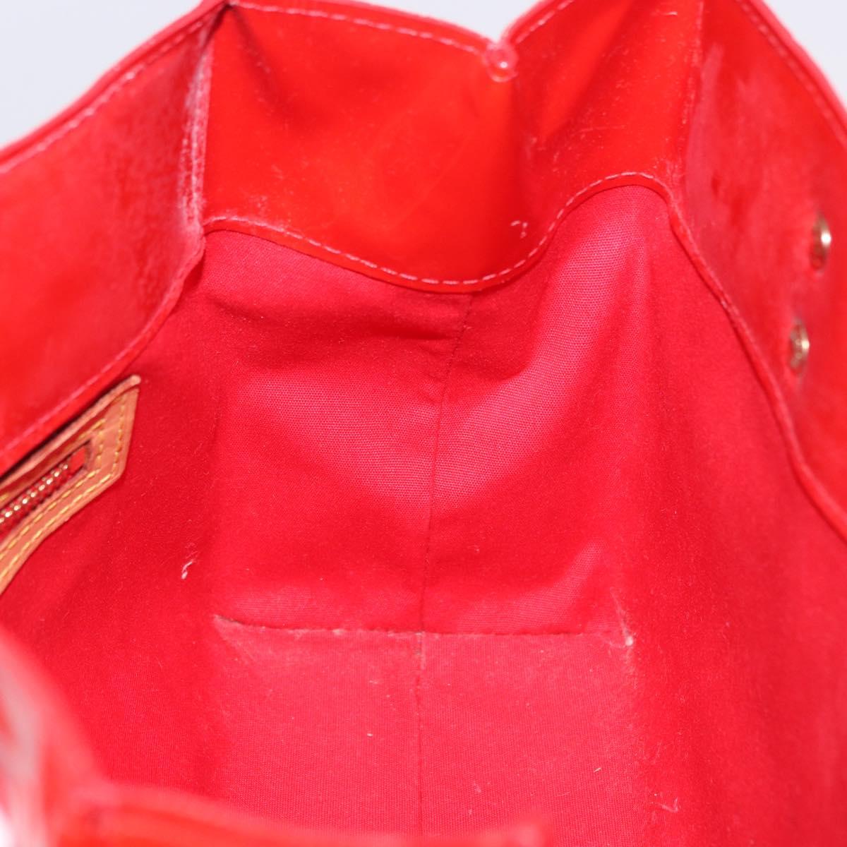 LOUIS VUITTON Monogram Vernis Reade PM Hand Bag Rouge M91088 LV Auth ka6098