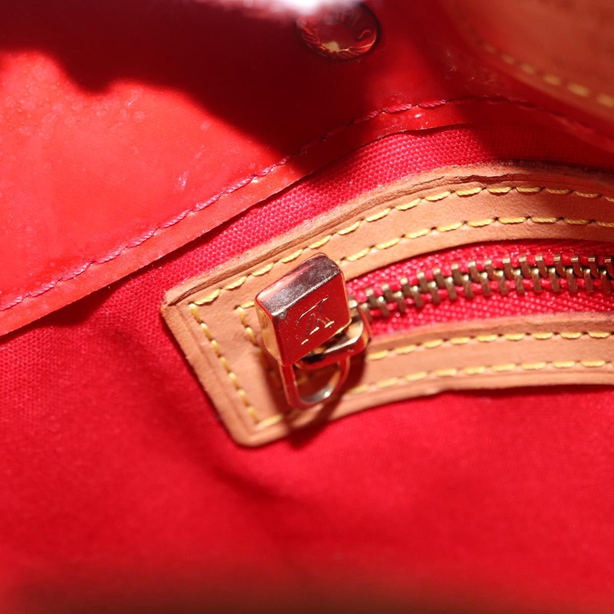 LOUIS VUITTON Monogram Vernis Reade PM Hand Bag Rouge M91088 LV Auth ka6098