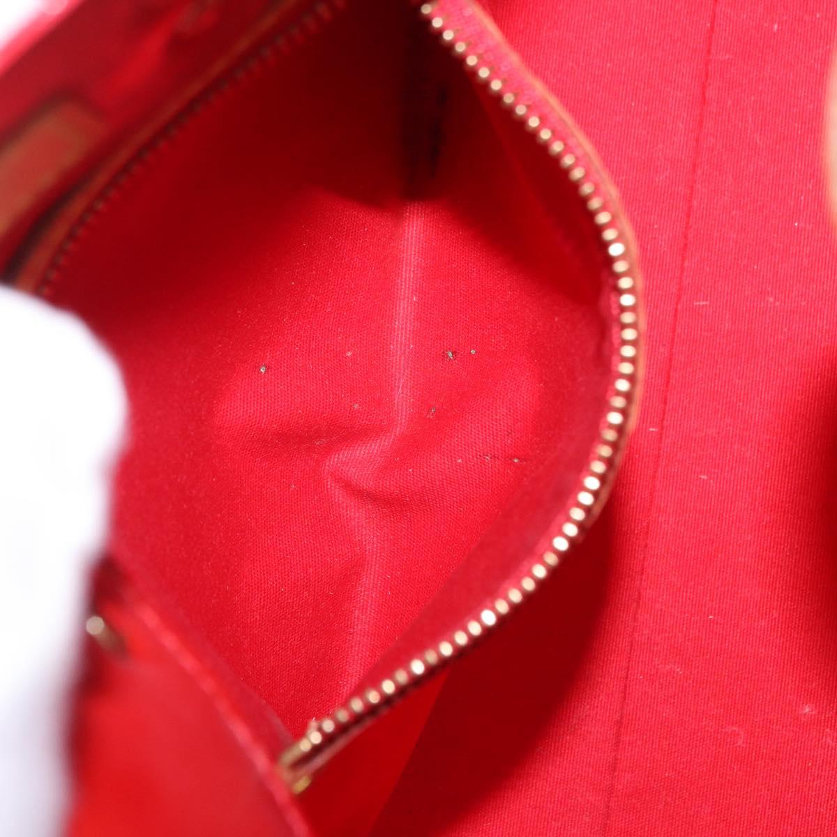 LOUIS VUITTON Monogram Vernis Reade PM Hand Bag Rouge M91088 LV Auth ka6098