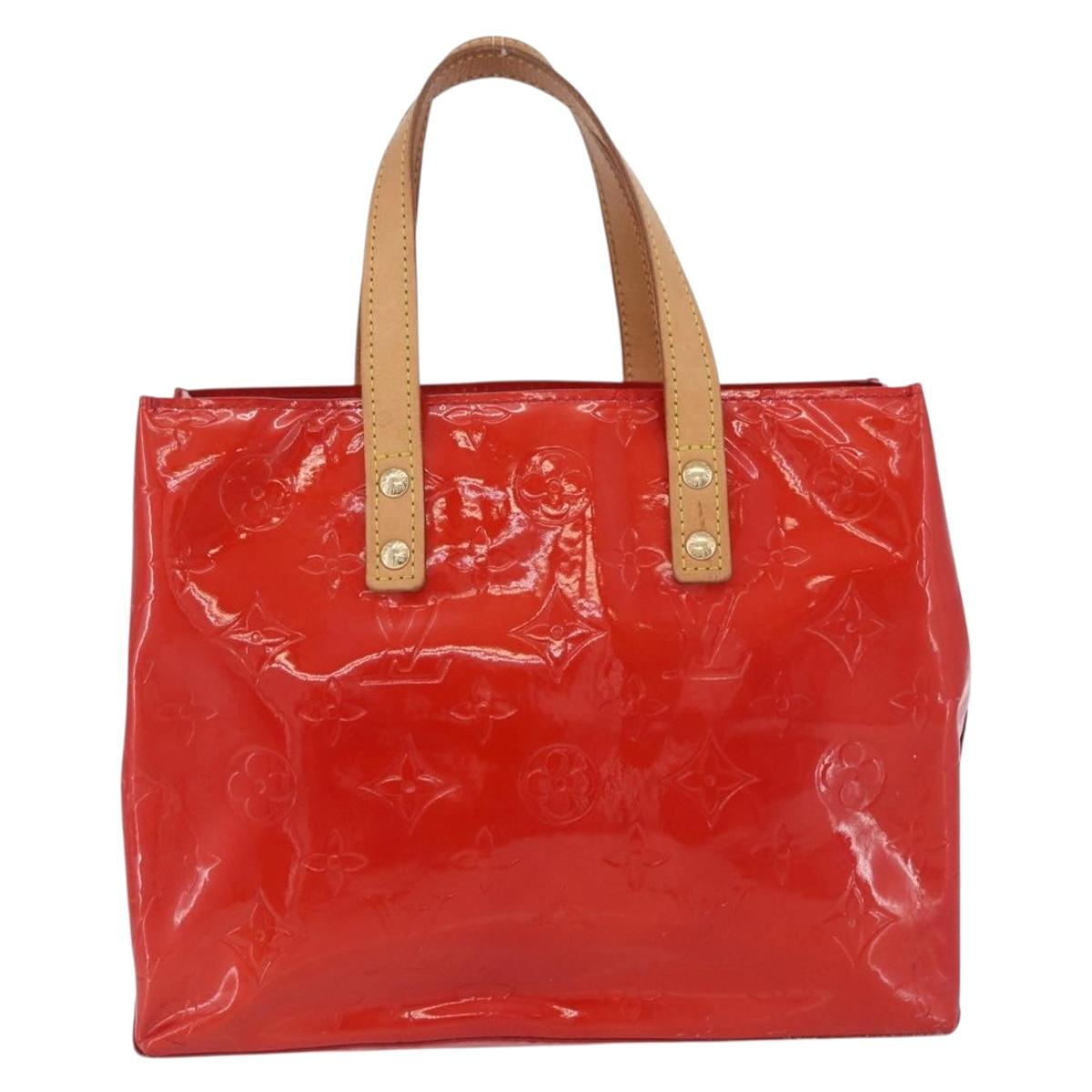 LOUIS VUITTON Monogram Vernis Reade PM Hand Bag Rouge M91088 LV Auth ka6098