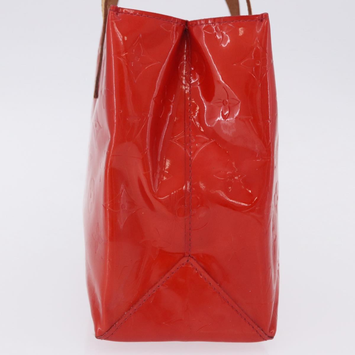 LOUIS VUITTON Monogram Vernis Reade PM Hand Bag Rouge M91088 LV Auth ka6098