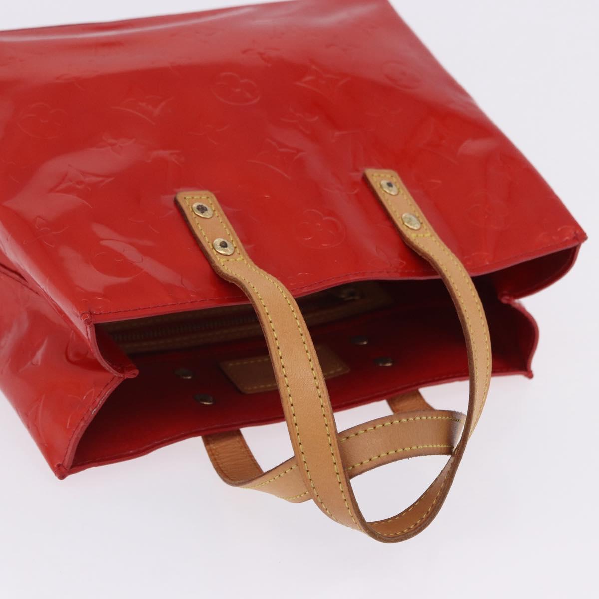 LOUIS VUITTON Monogram Vernis Reade PM Hand Bag Rouge M91088 LV Auth ka6098