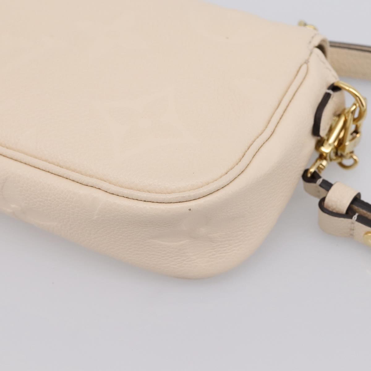 LOUIS VUITTON Monogram Empreinte Wallet on Chain Ivy White M82210 Auth ka6099V