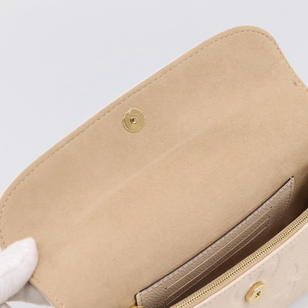 LOUIS VUITTON Monogram Empreinte Wallet on Chain Ivy White M82210 Auth ka6099V