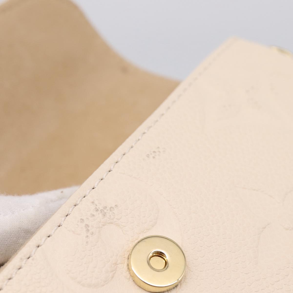 LOUIS VUITTON Monogram Empreinte Wallet on Chain Ivy White M82210 Auth ka6099V