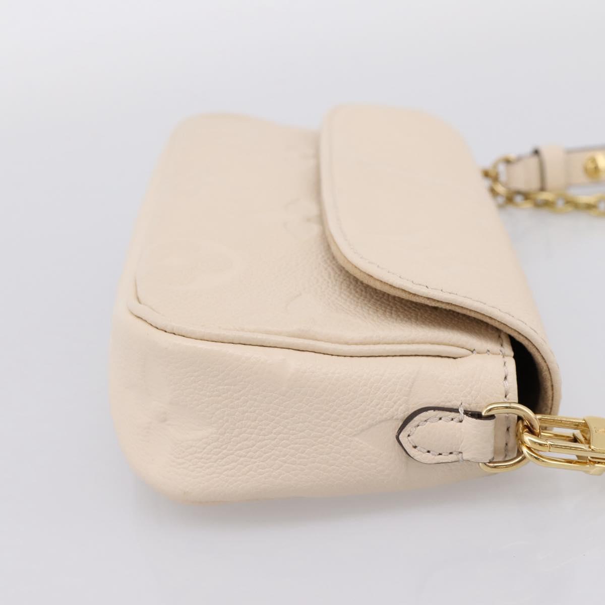 LOUIS VUITTON Monogram Empreinte Wallet on Chain Ivy White M82210 Auth ka6099V