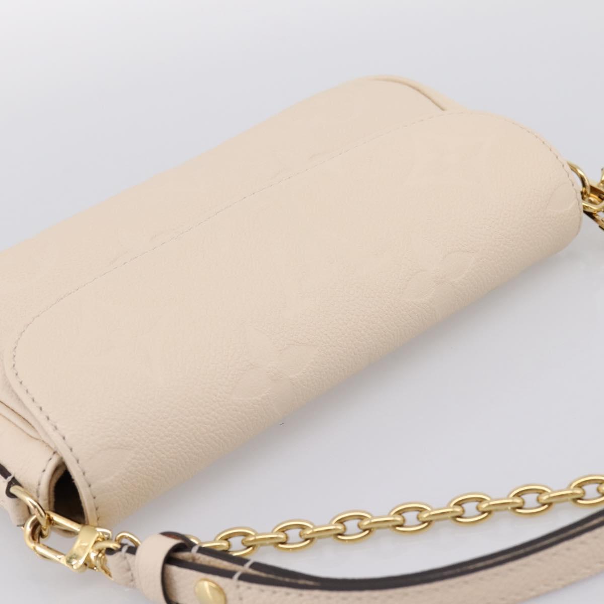 LOUIS VUITTON Monogram Empreinte Wallet on Chain Ivy White M82210 Auth ka6099V