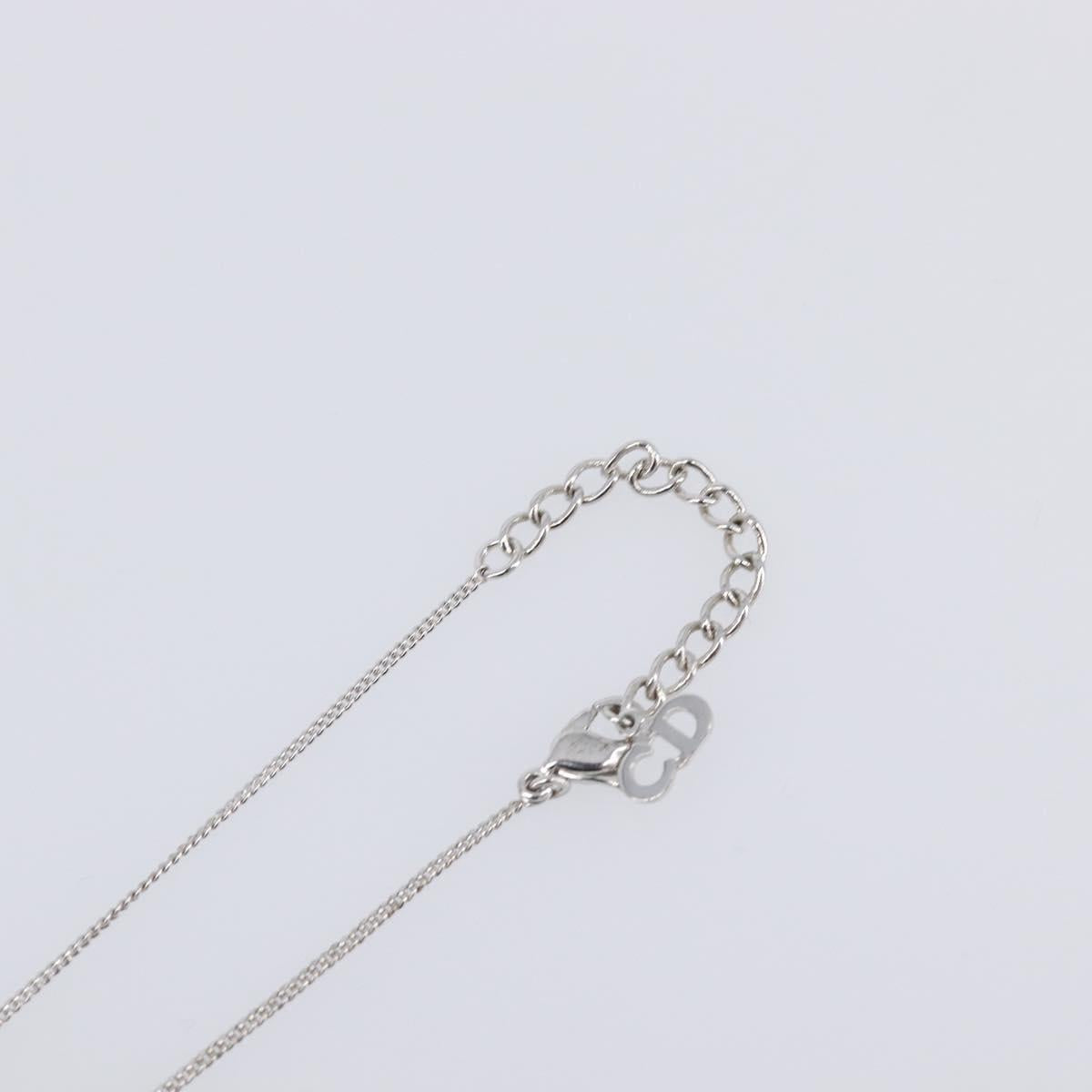 Christian Dior Necklace Metal Silver Auth ka6100