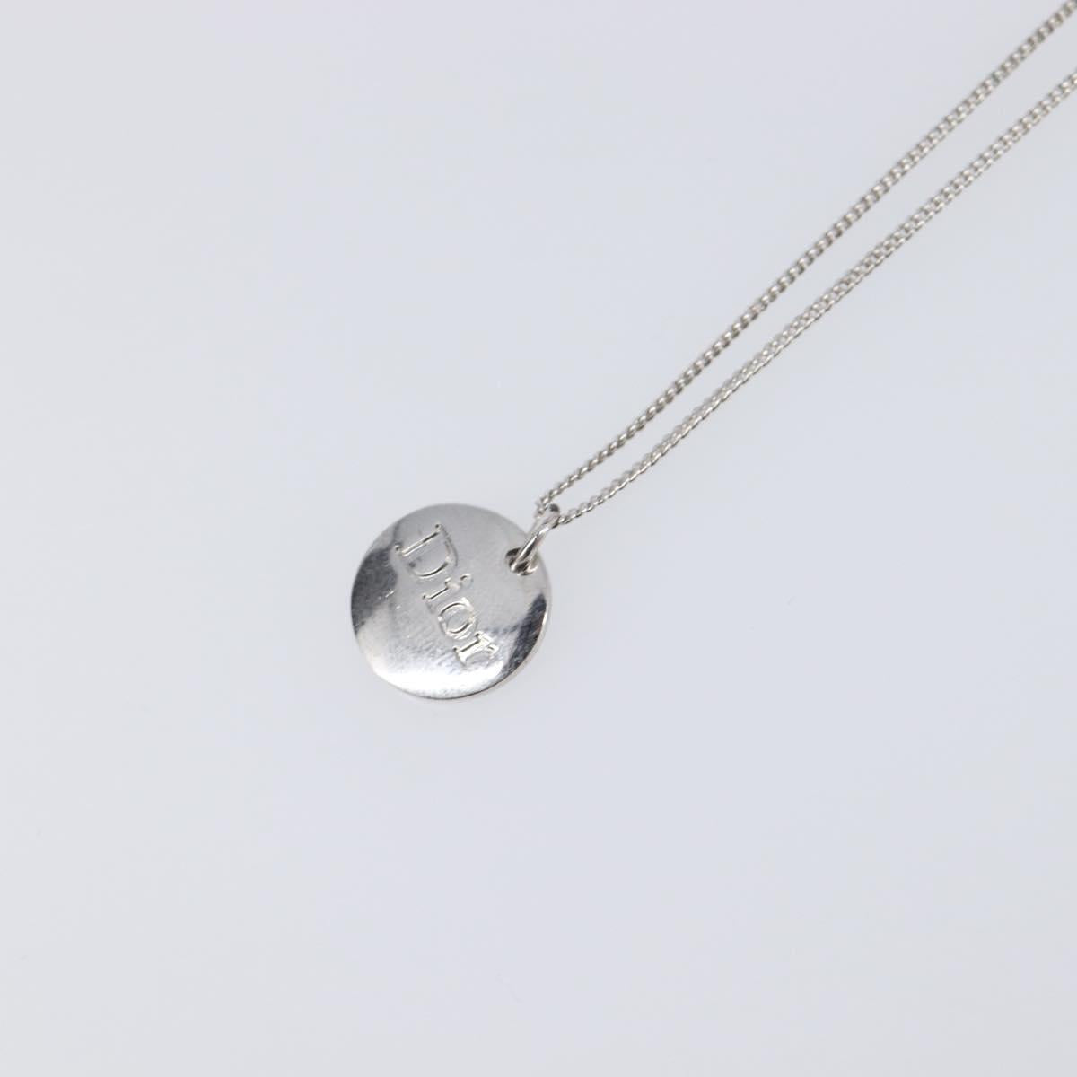 Christian Dior Necklace Metal Silver Auth ka6100