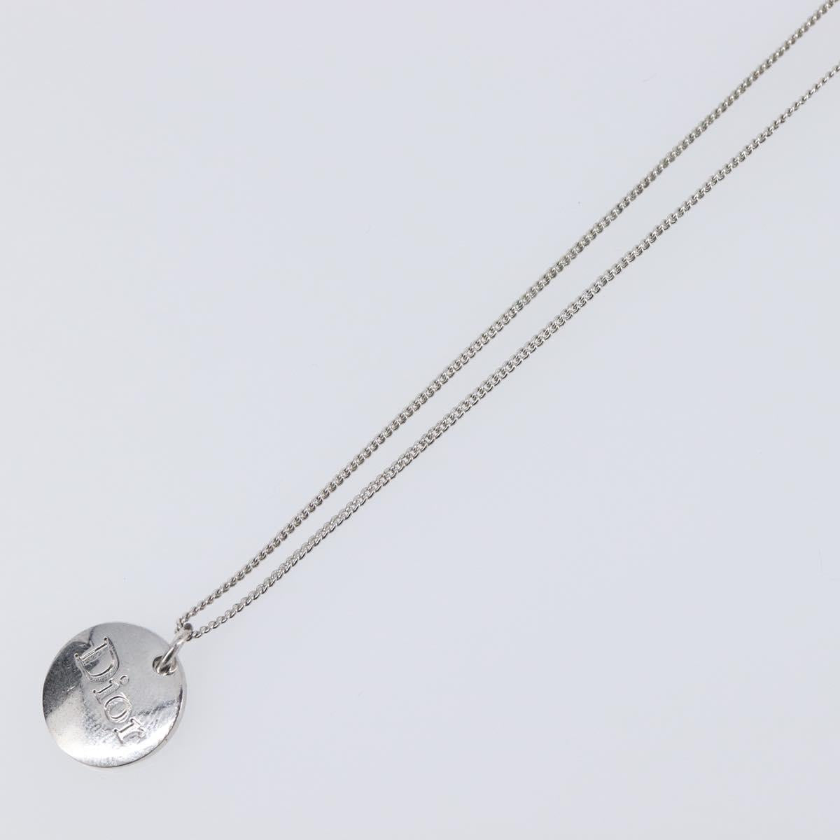 Christian Dior Necklace Metal Silver Auth ka6100