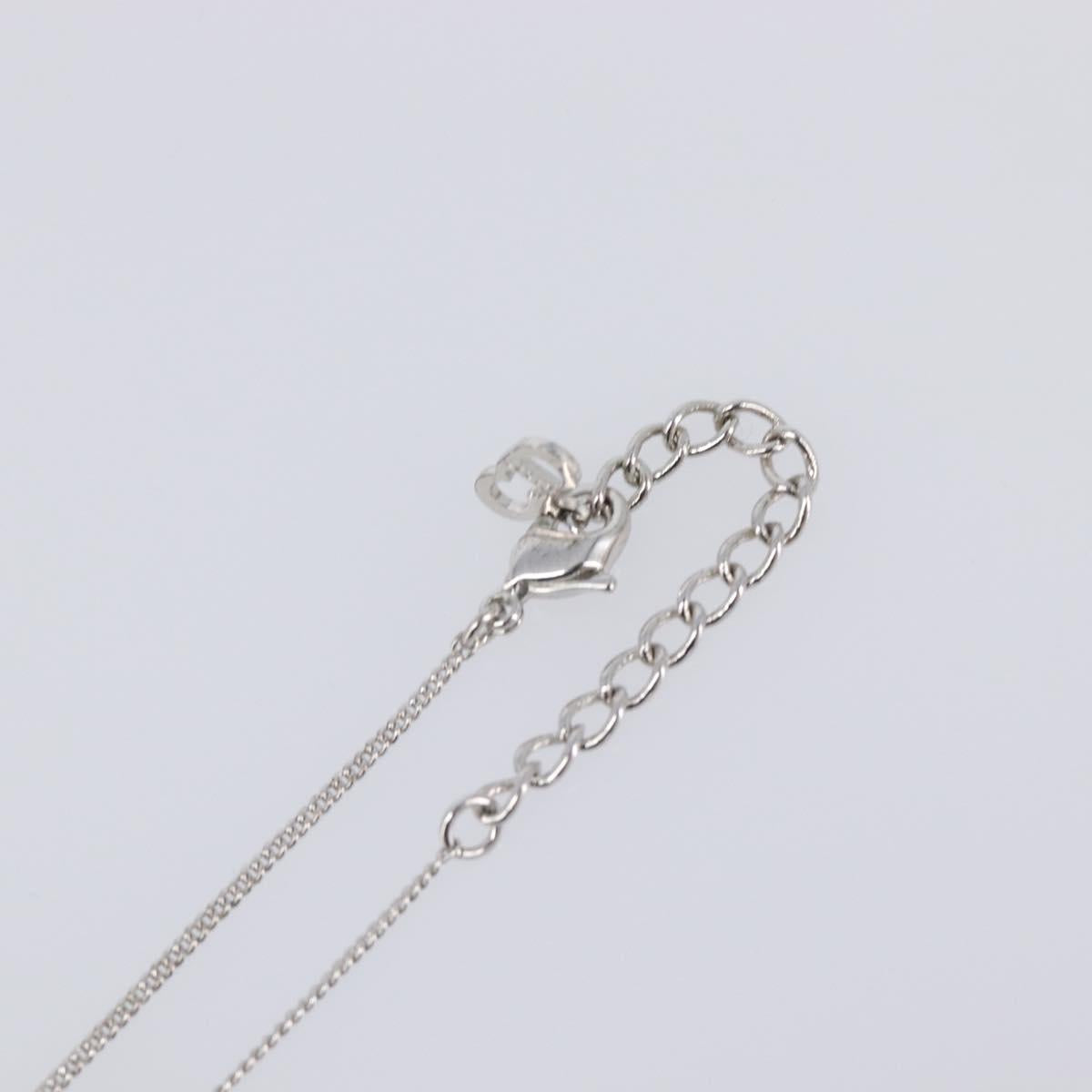 Christian Dior Necklace Metal Silver Auth ka6100