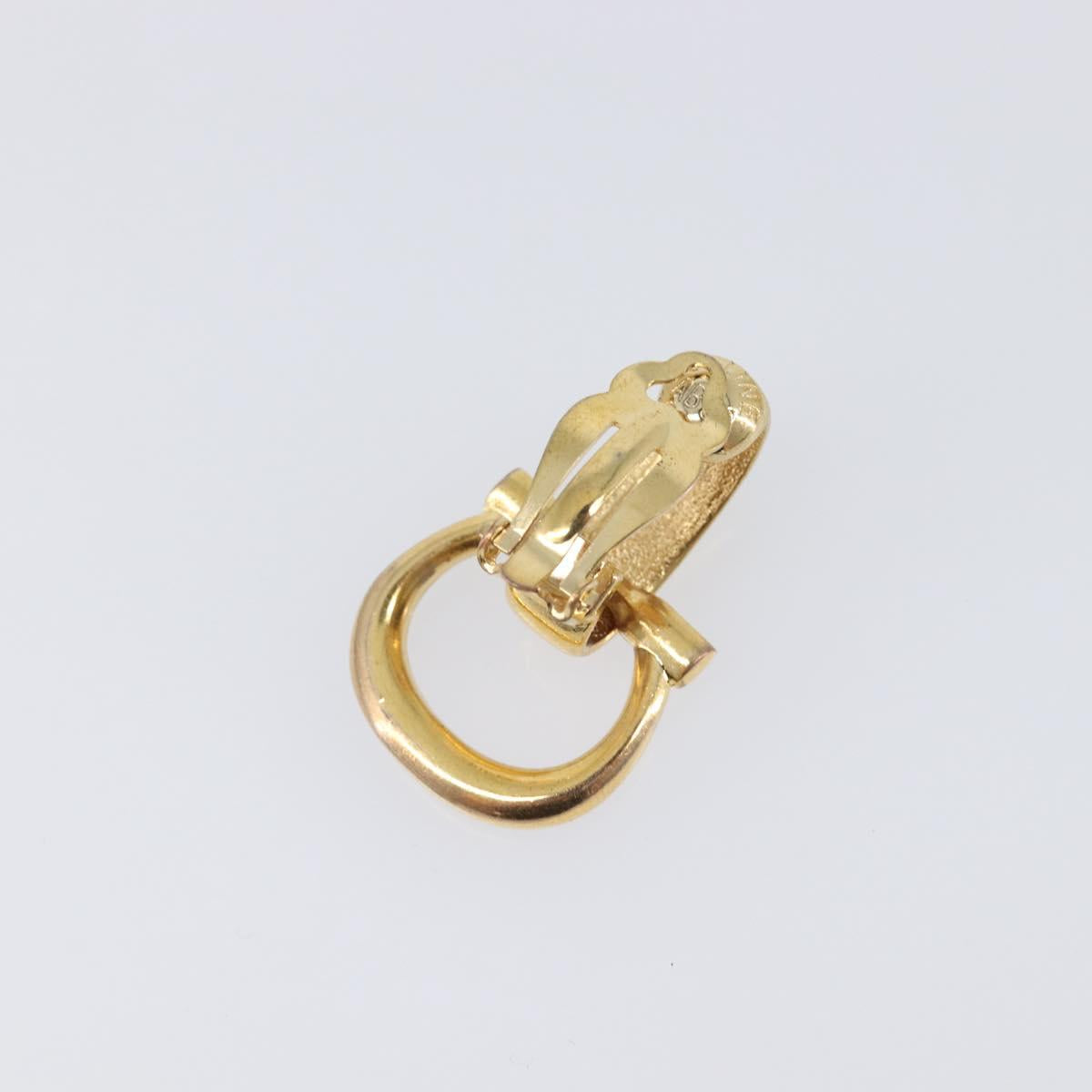 CELINE Earring Metal Gold Tone Auth ka6101