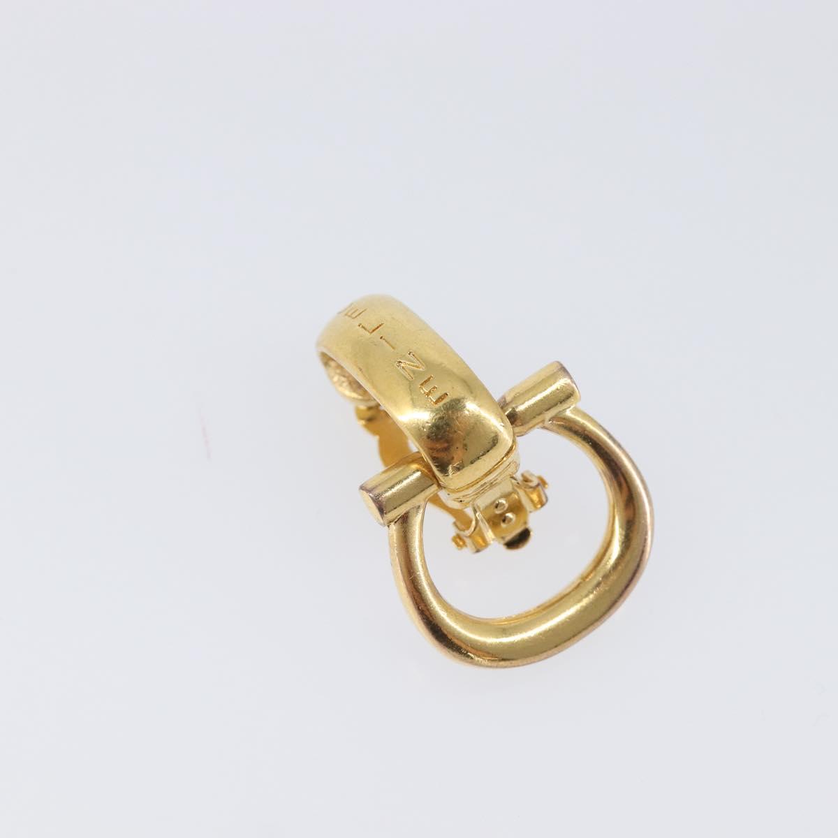 CELINE Earring Metal Gold Tone Auth ka6101