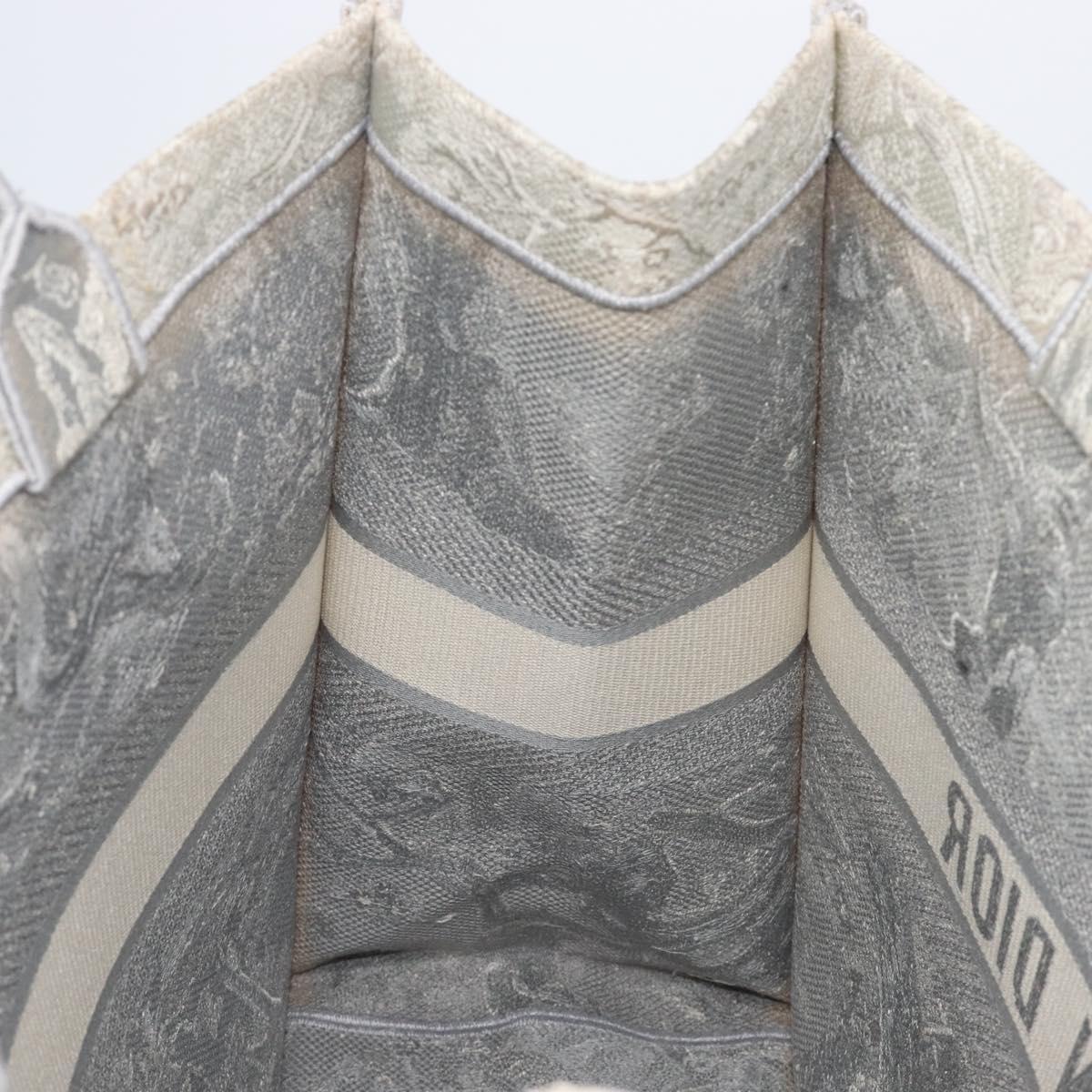 Christian Dior Toile de Jui Book Tote Bag Canvas Gray Auth ka6103
