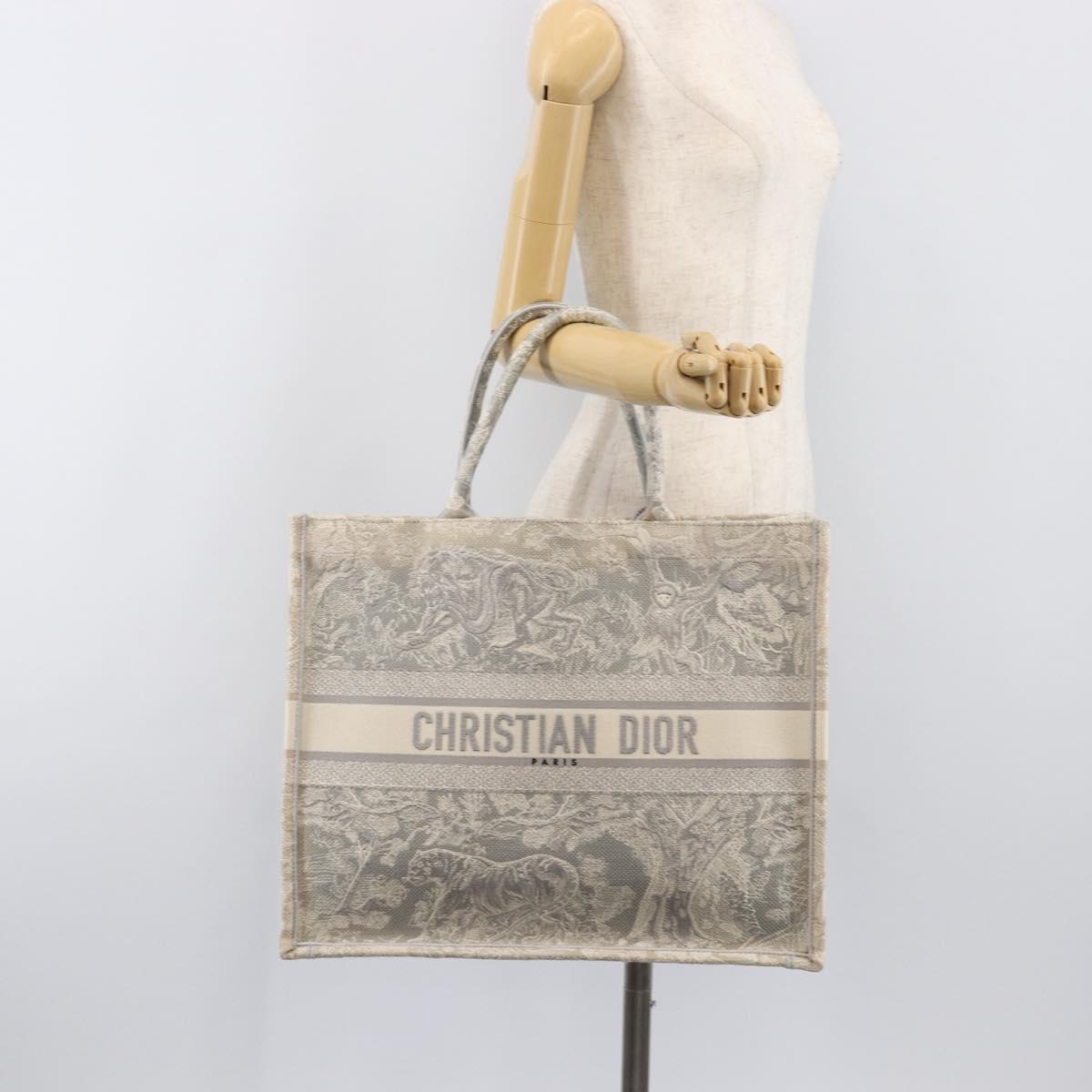 Christian Dior Toile de Jui Book Tote Bag Canvas Gray Auth ka6103