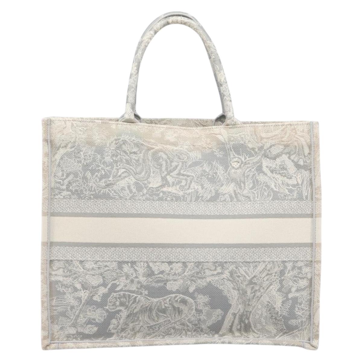 Christian Dior Toile de Jui Book Tote Bag Canvas Gray Auth ka6103