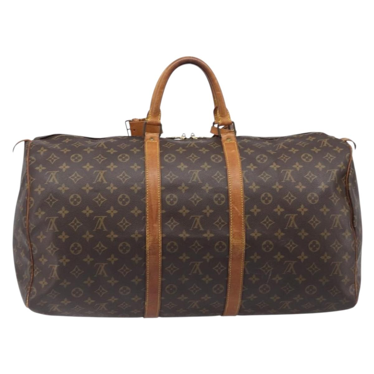 LOUIS VUITTON Monogram Keepall 55 Boston Bag M41424 LV Auth ka6105