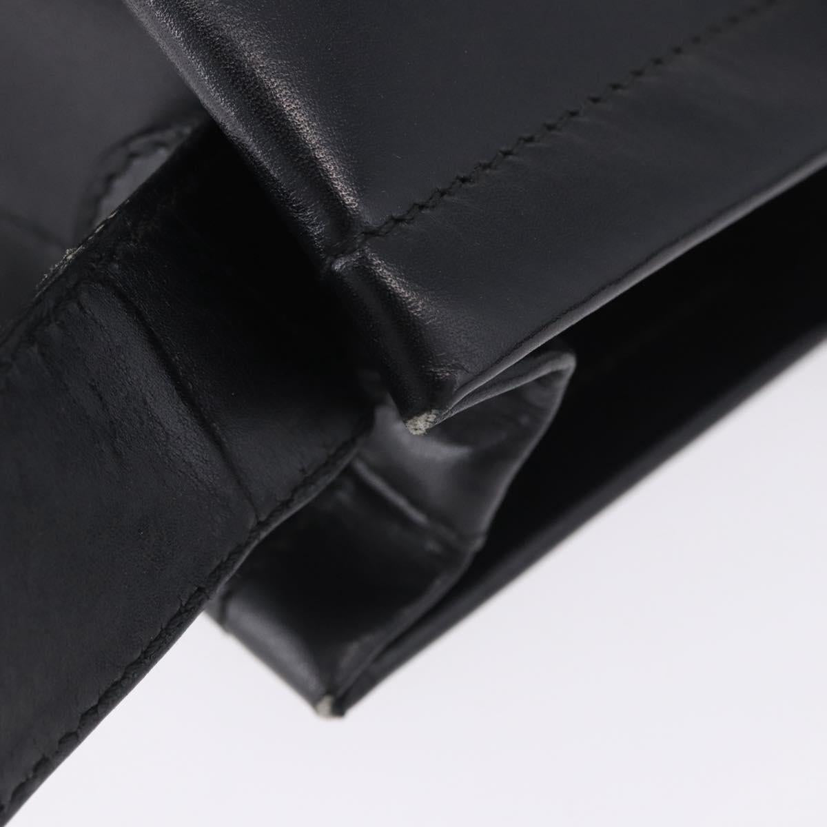 Salvatore Ferragamo Vala Shoulder Bag Leather Black Gold Tone Auth ka6109