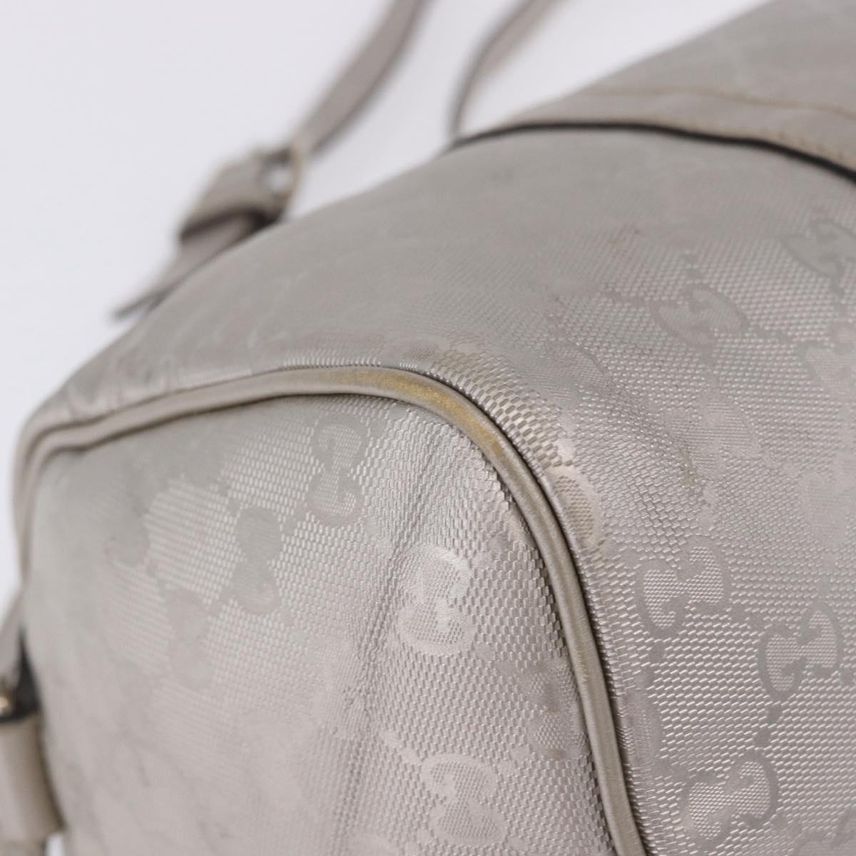 GUCCI GG Implementation Hand Bag PVC Leather 2way Silver 203696 Auth ka6110A