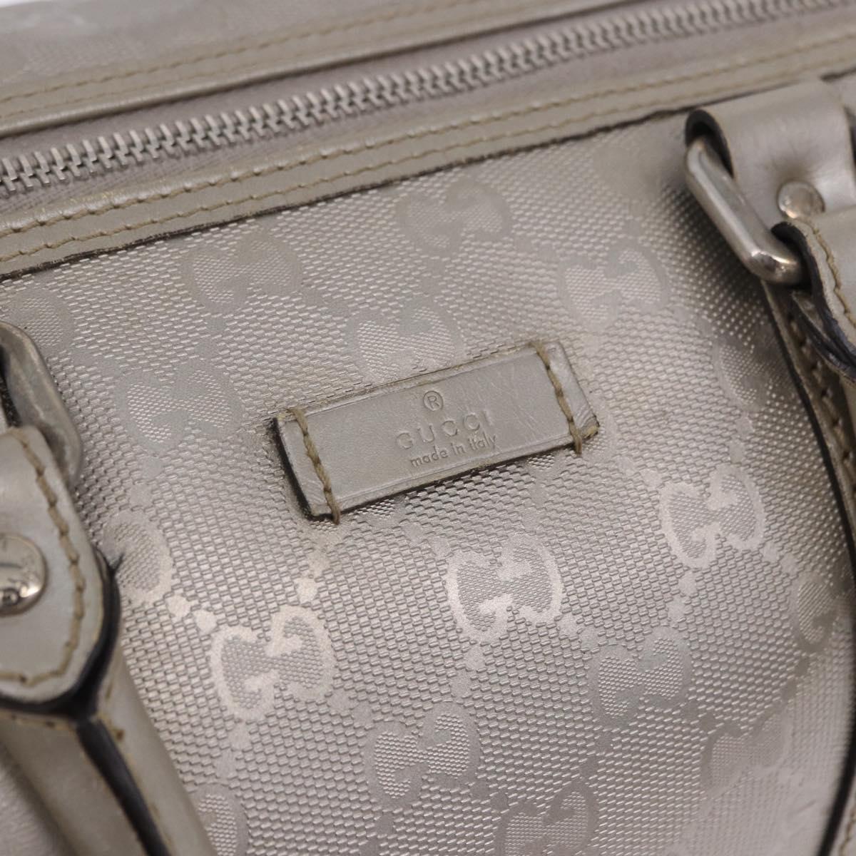 GUCCI GG Implementation Hand Bag PVC Leather 2way Silver 203696 Auth ka6110A