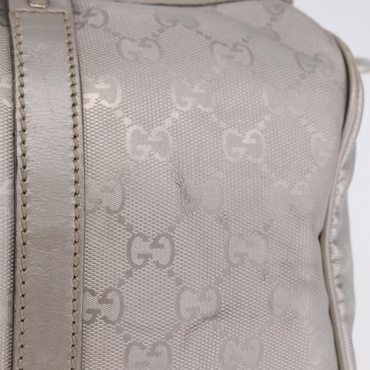 GUCCI GG Implementation Hand Bag PVC Leather 2way Silver 203696 Auth ka6110A