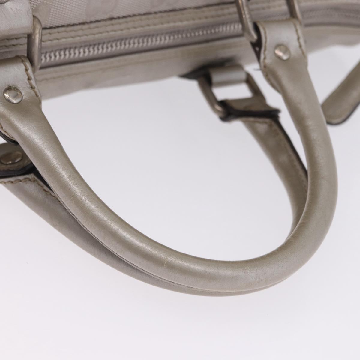 GUCCI GG Implementation Hand Bag PVC Leather 2way Silver 203696 Auth ka6110A