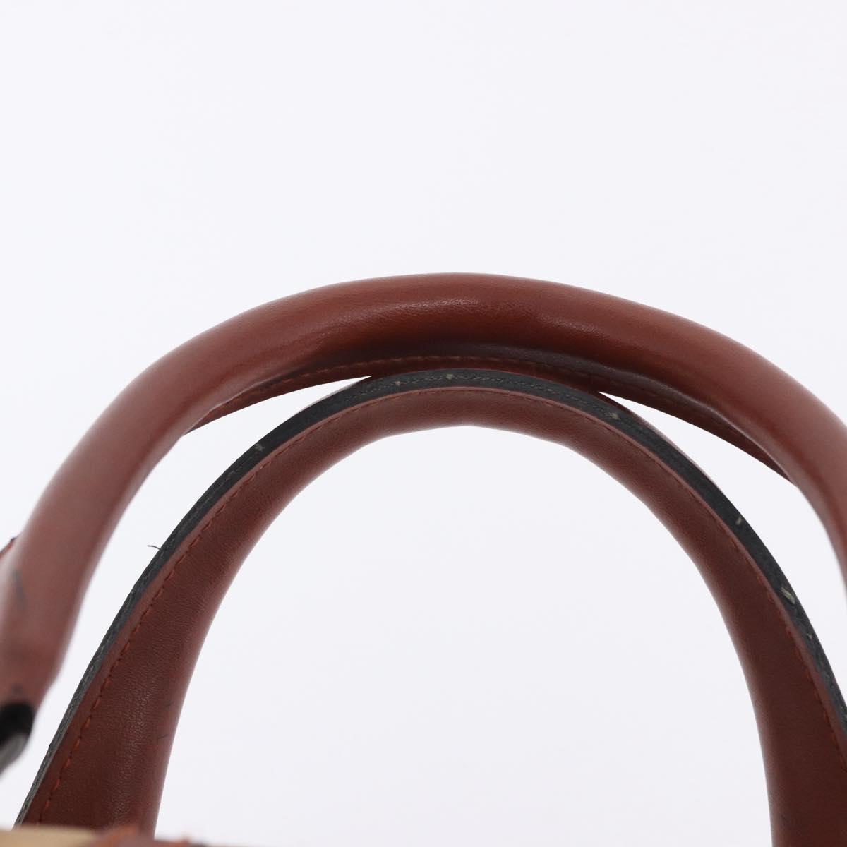 SAINT LAURENT Hand Bag Canvas Beige Brown Auth ka6114