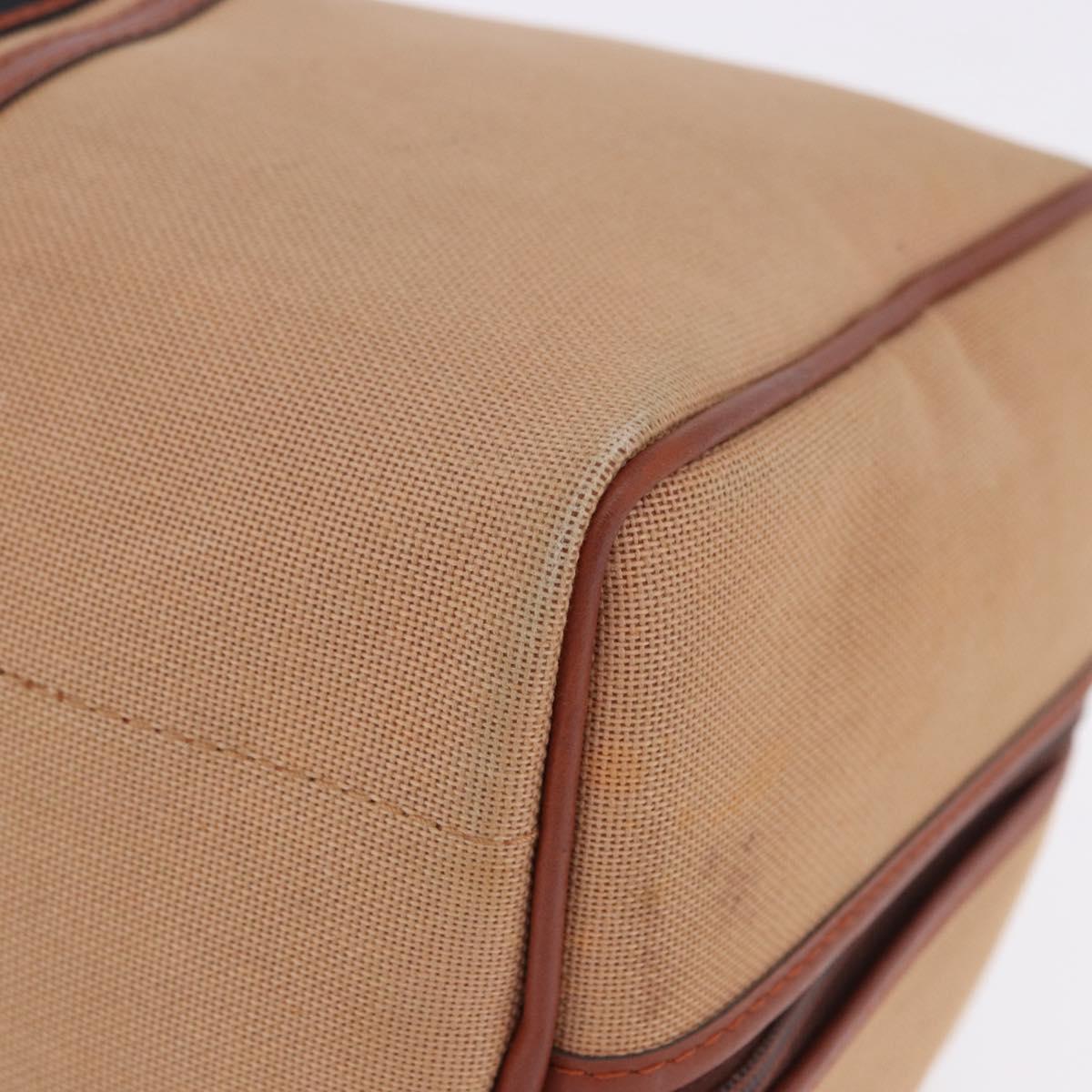 SAINT LAURENT Hand Bag Canvas Beige Brown Auth ka6114
