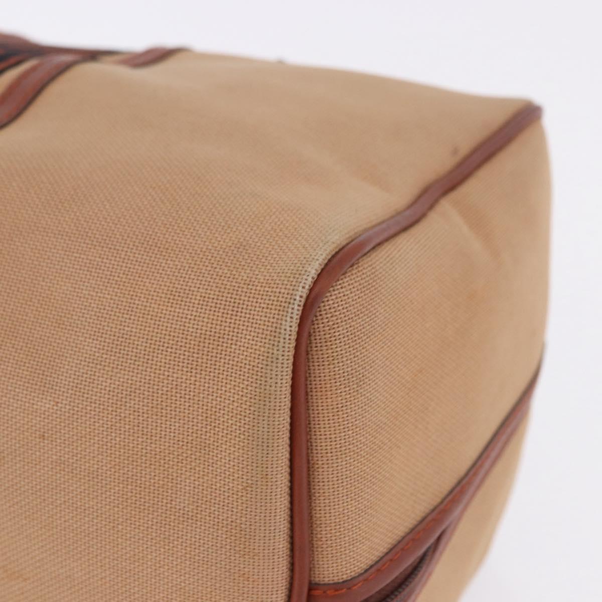 SAINT LAURENT Hand Bag Canvas Beige Brown Auth ka6114