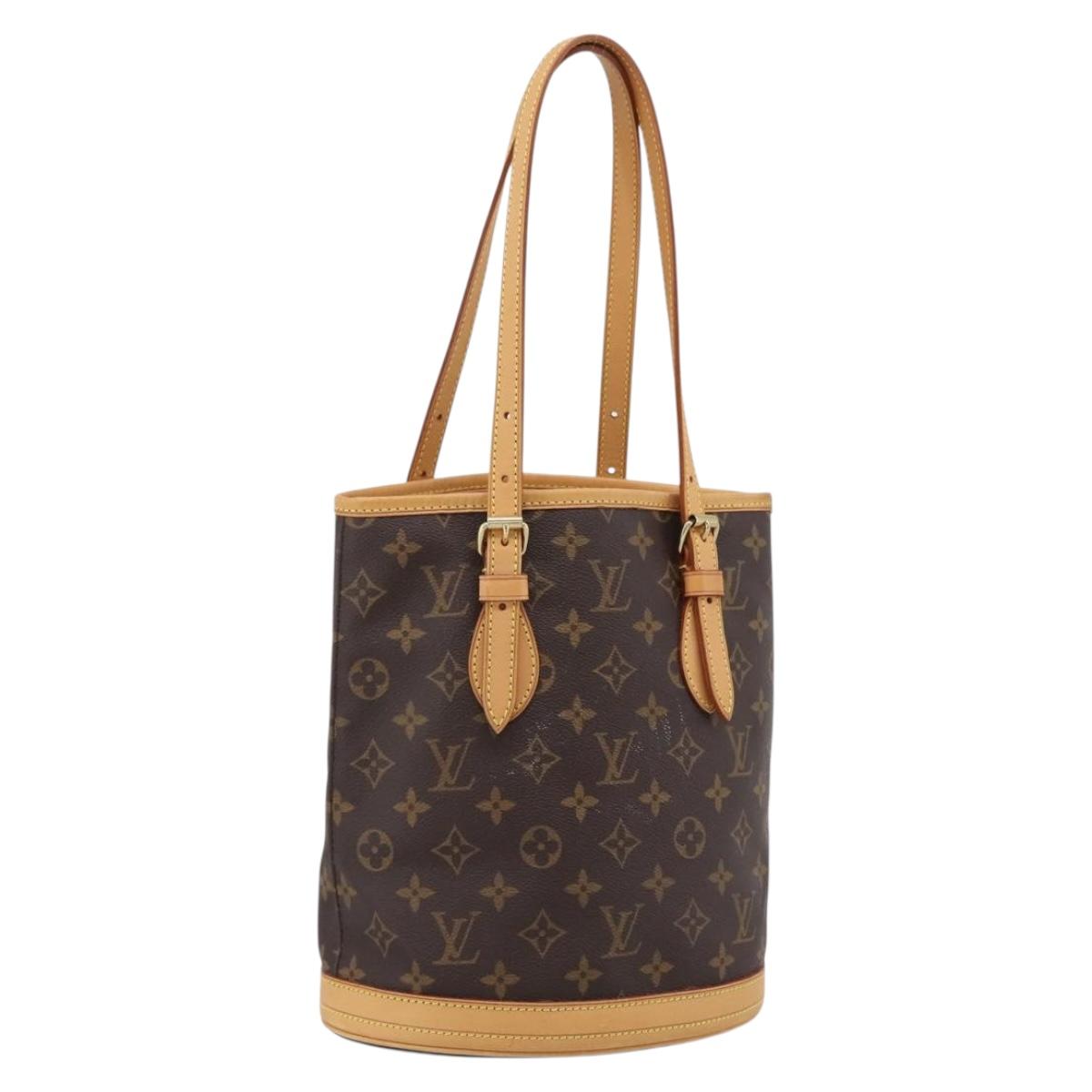 LOUIS VUITTON Monogram Bucket PM Shoulder Bag M42238 LV Auth ka6122