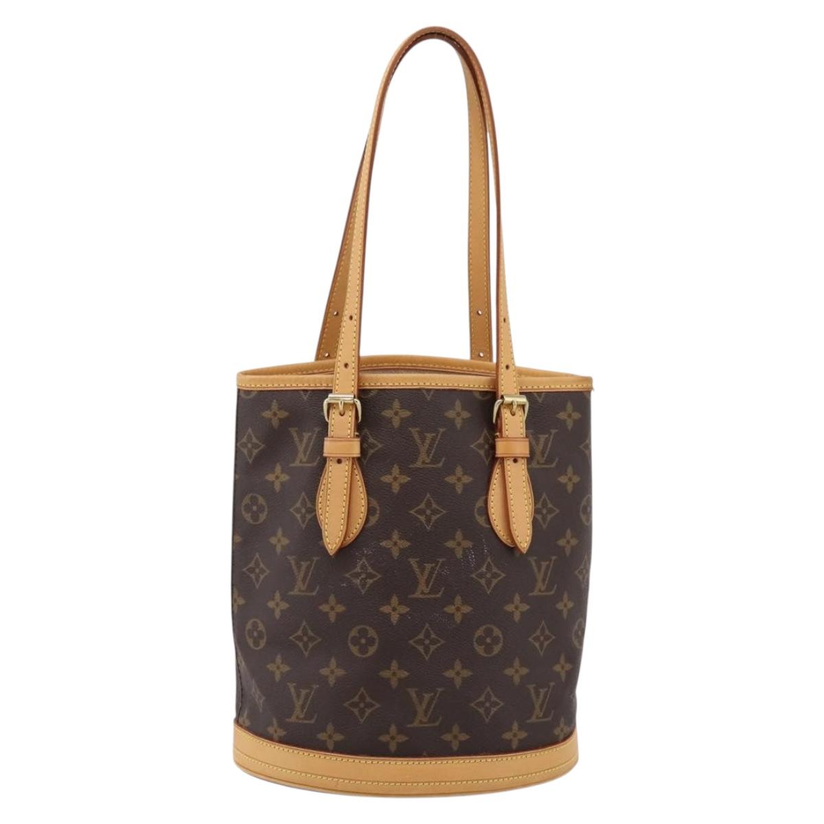 LOUIS VUITTON Monogram Bucket PM Shoulder Bag M42238 LV Auth ka6122