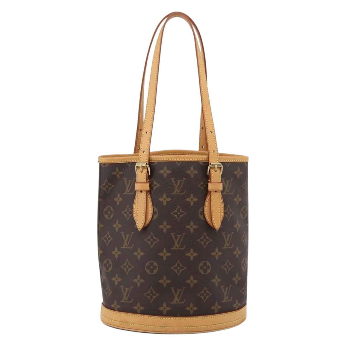 LOUIS VUITTON Monogram Bucket PM Shoulder Bag M42238 LV Auth ka6122