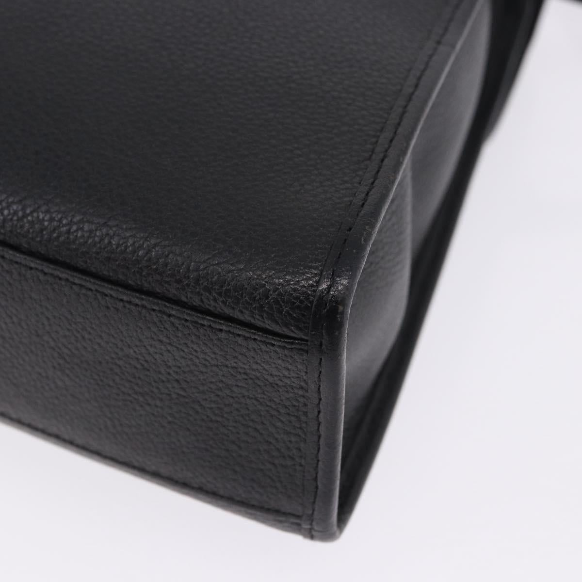 SAINT LAURENT Shoulder Bag Leather Black Gold Tone Auth ka6131