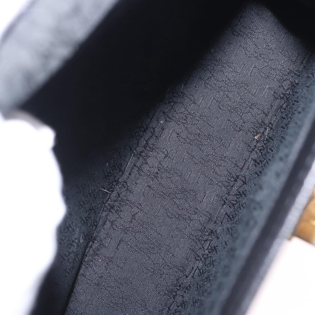 SAINT LAURENT Shoulder Bag Leather Black Gold Tone Auth ka6131
