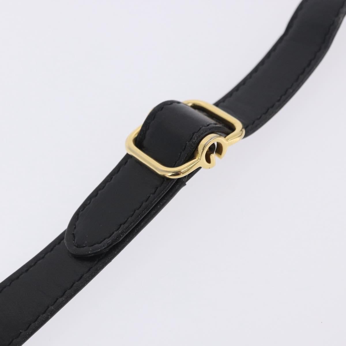GUCCI GG Shoulder Bag Leather Black Gold Tone 14 001 5519 Auth ka6135