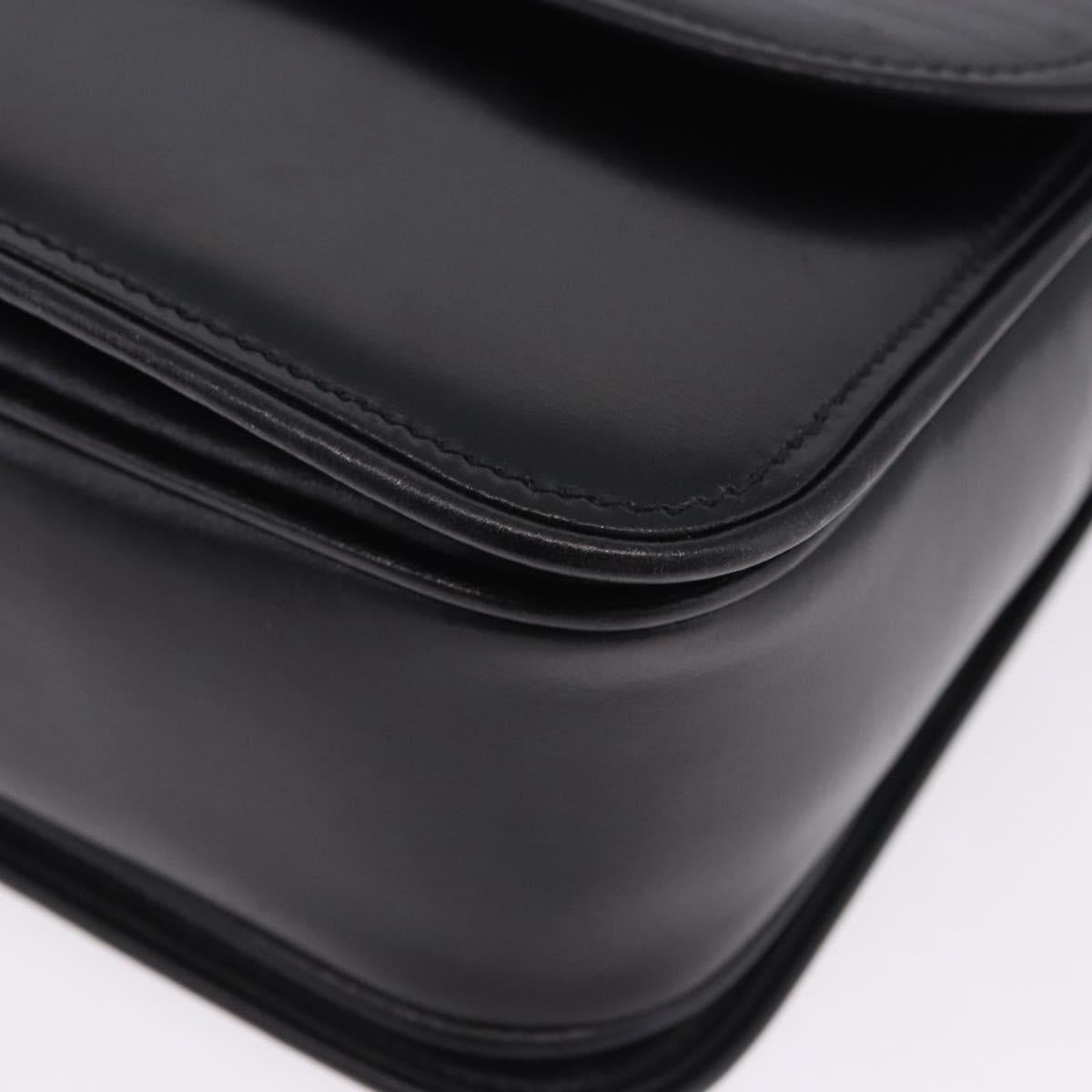 GUCCI GG Shoulder Bag Leather Black Gold Tone 14 001 5519 Auth ka6135