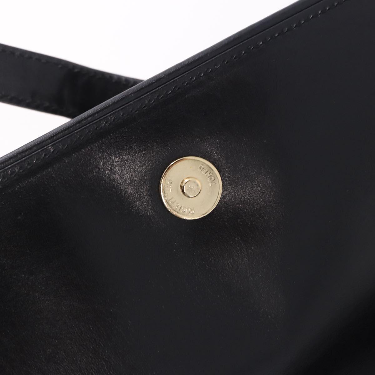 GUCCI GG Shoulder Bag Leather Black Gold Tone 14 001 5519 Auth ka6135
