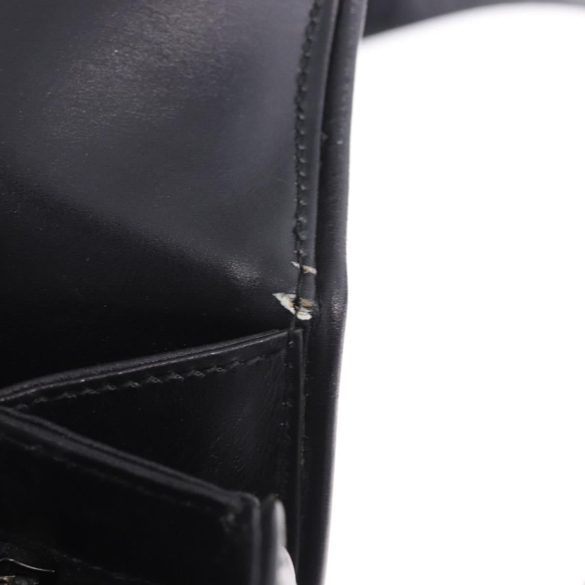 GUCCI GG Shoulder Bag Leather Black Gold Tone 14 001 5519 Auth ka6135