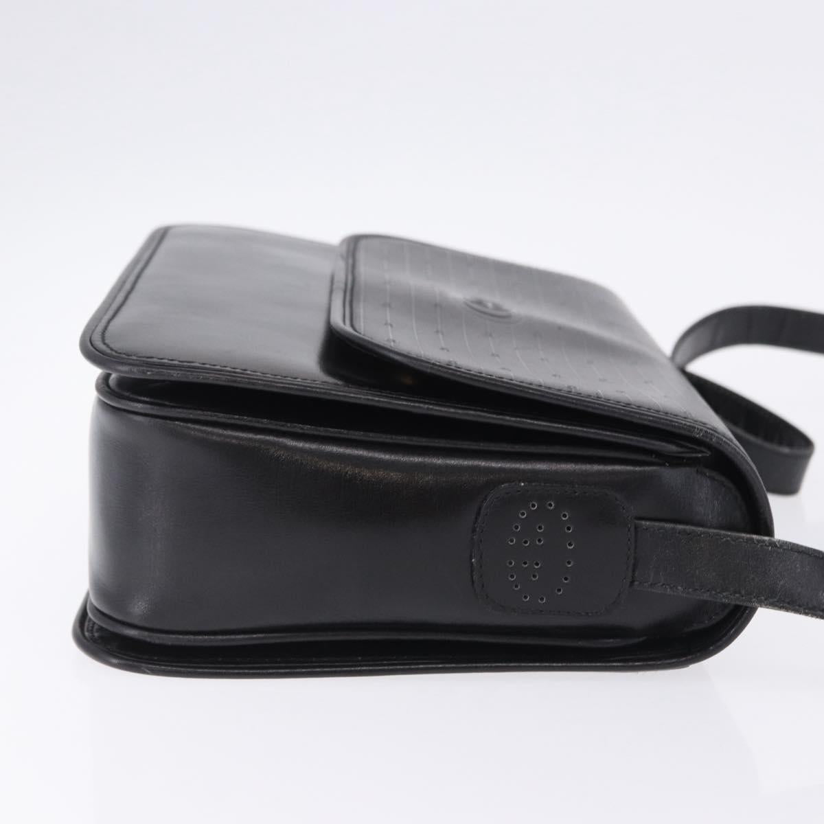 GUCCI GG Shoulder Bag Leather Black Gold Tone 14 001 5519 Auth ka6135