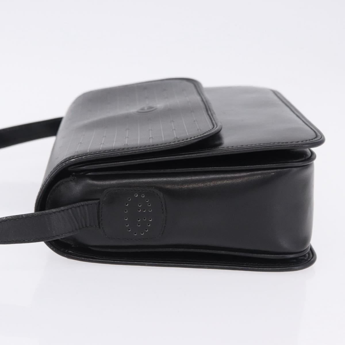 GUCCI GG Shoulder Bag Leather Black Gold Tone 14 001 5519 Auth ka6135