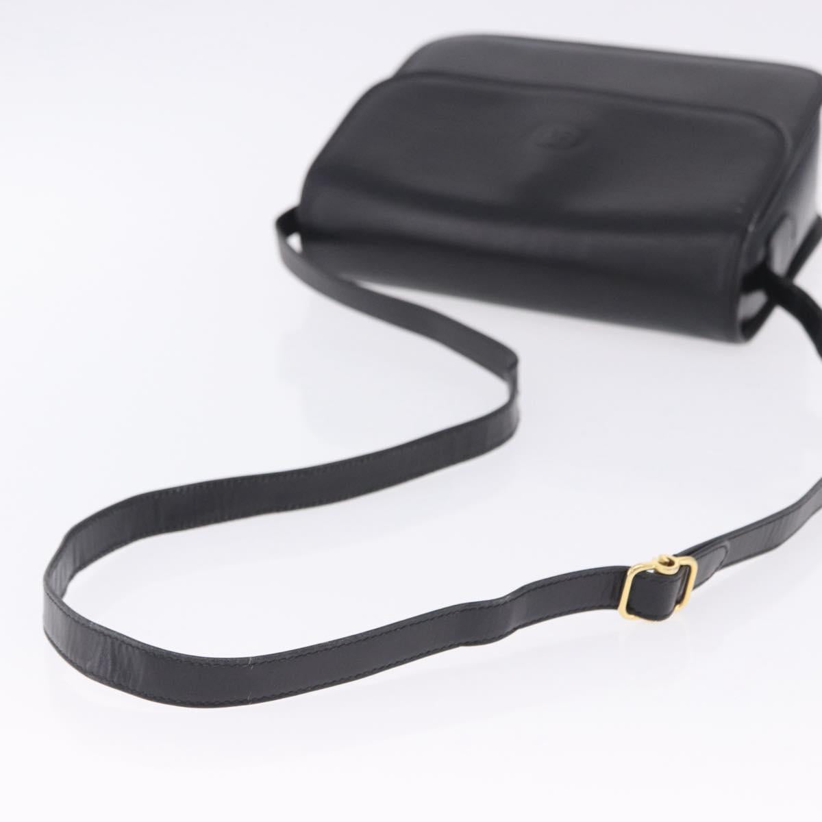 GUCCI GG Shoulder Bag Leather Black Gold Tone 14 001 5519 Auth ka6135