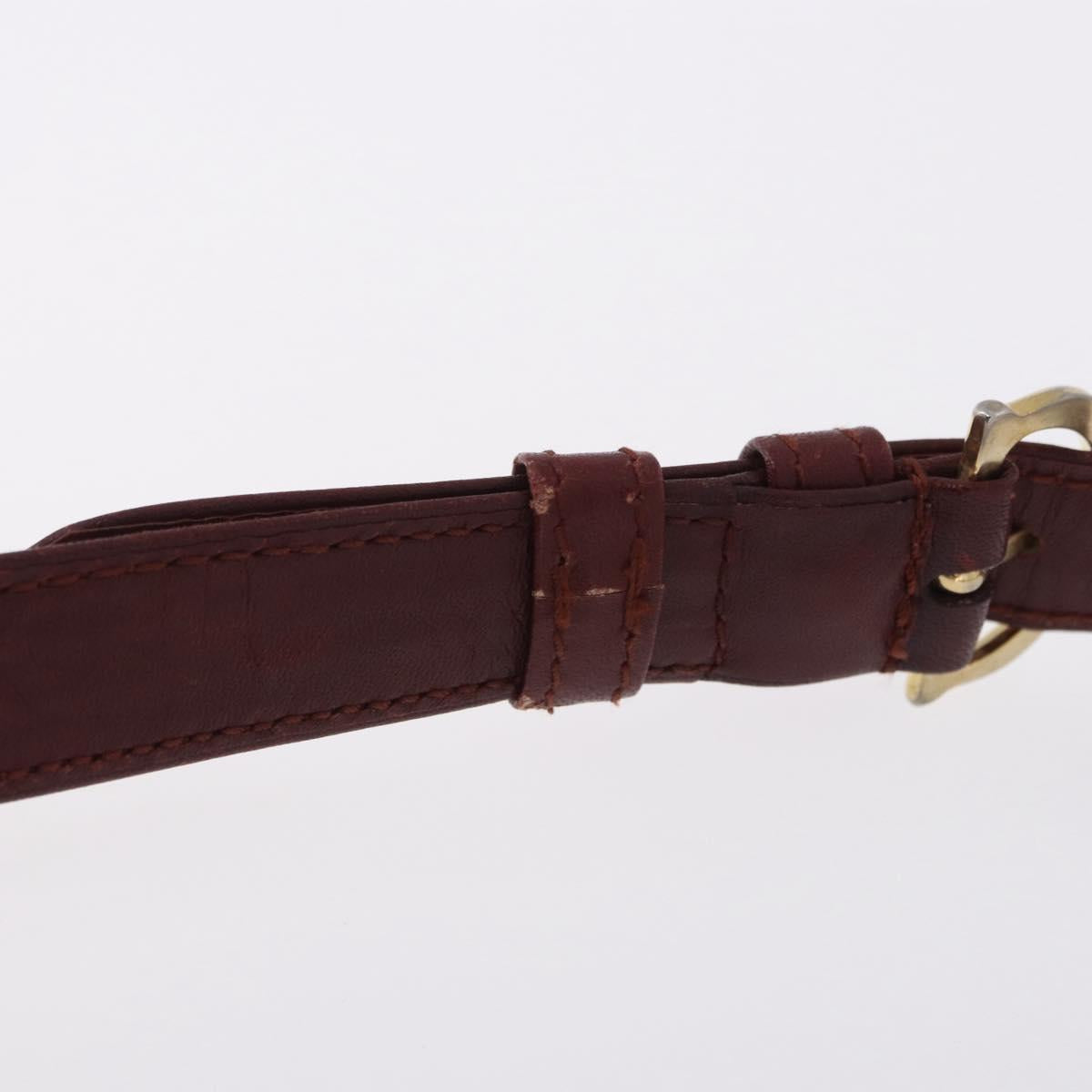 CARTIER Must Line Shoulder Bag Leather Bordeaux Gold Tone Auth ka6136