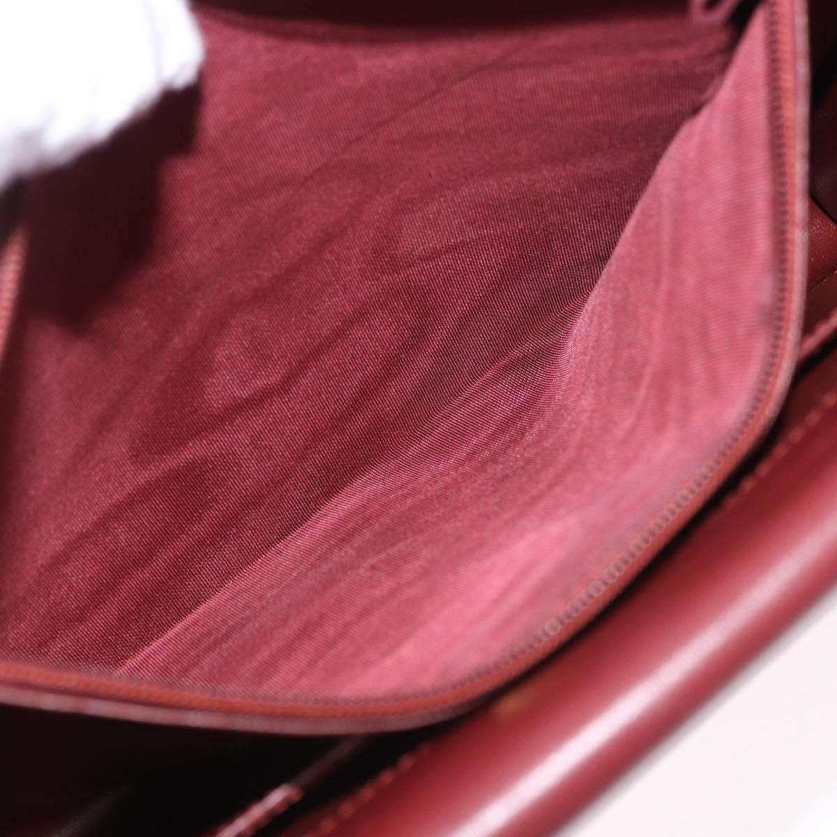 CARTIER Must Line Shoulder Bag Leather Bordeaux Gold Tone Auth ka6136