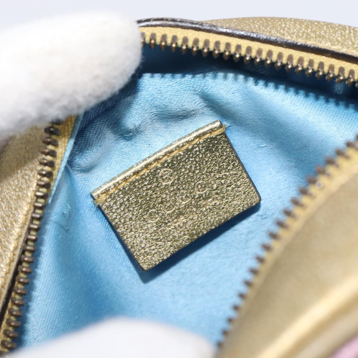 GUCCI GG Marmont Chain Shoulder Bag Leather Gold Pink 550154 Auth ka6138A