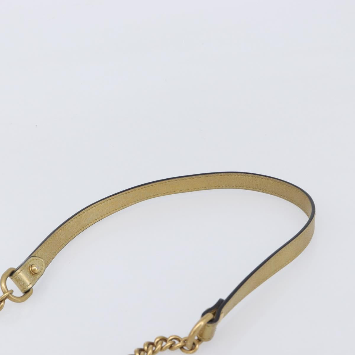 GUCCI GG Marmont Chain Shoulder Bag Leather Gold Pink 550154 Auth ka6138A