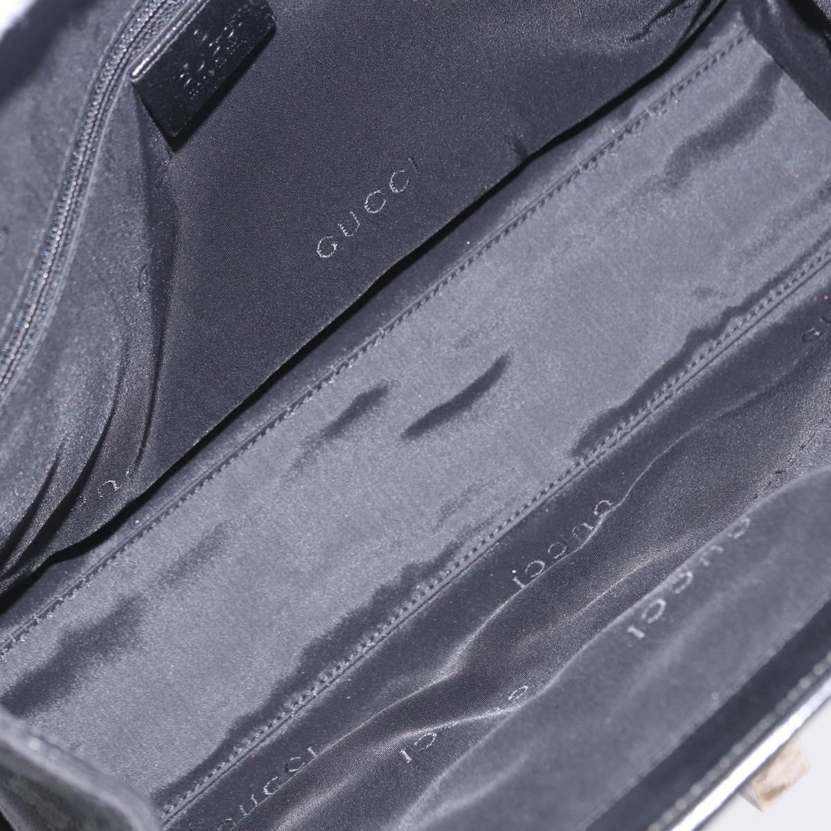 GUCCI GG Canvas Jackie Hand Bag Black Silver 002 1073 Auth ka6140A