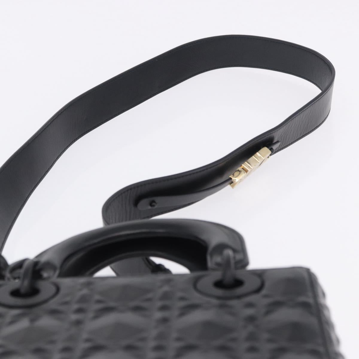 Christian Dior Canage Hand Bag Leather 2way Black Auth ka6141SAV