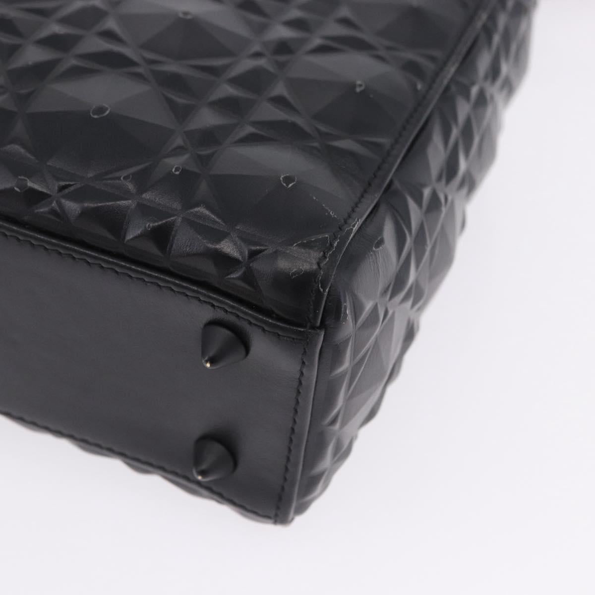 Christian Dior Canage Hand Bag Leather 2way Black Auth ka6141SAV