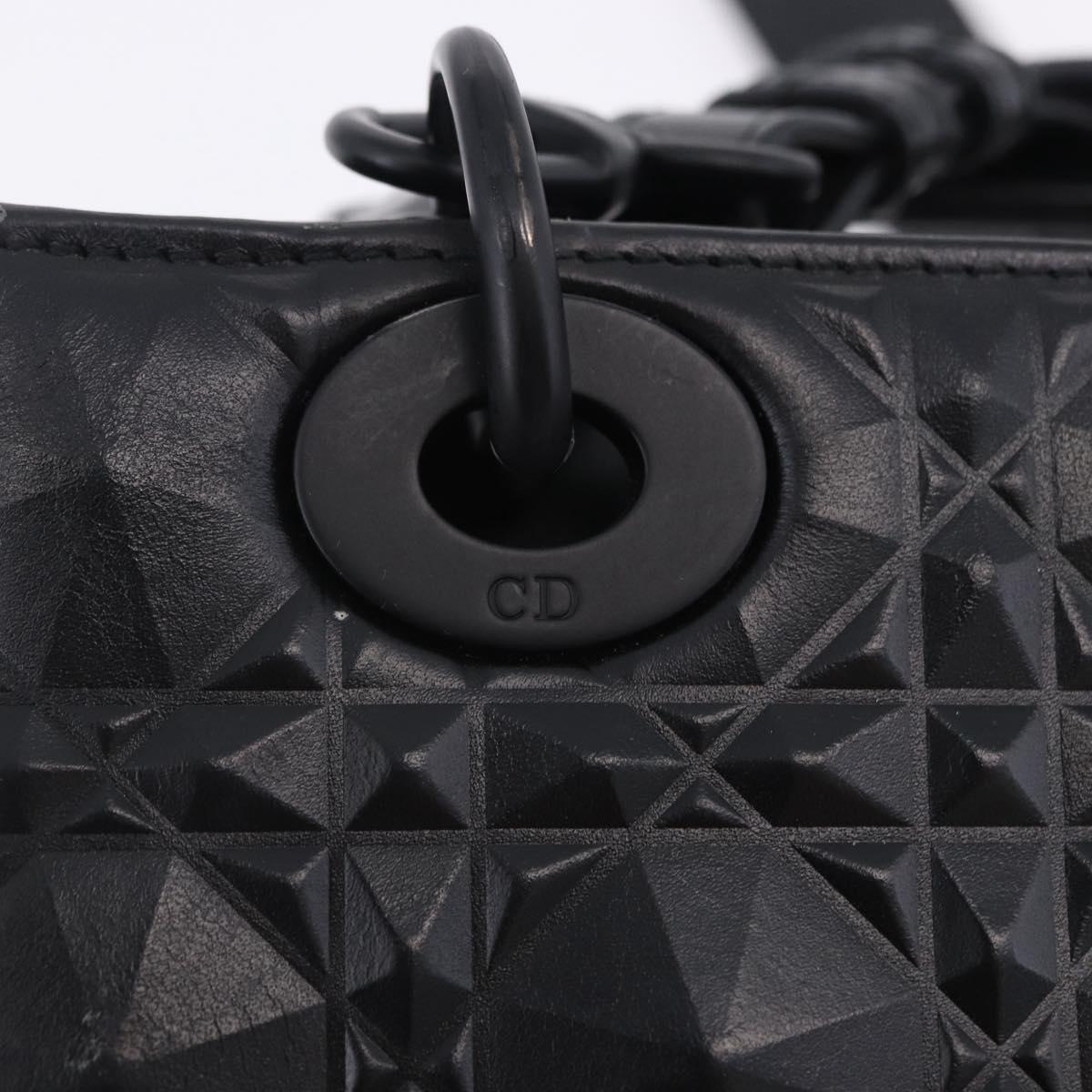 Christian Dior Canage Hand Bag Leather 2way Black Auth ka6141SAV